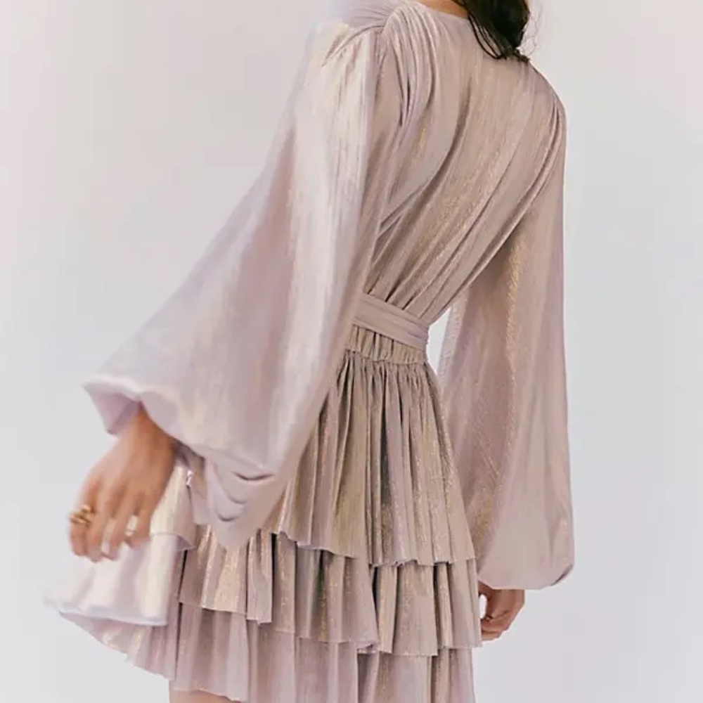 Bronx and Banco 'Bedouin' Metallic Mini Dress in Ivory (NWT)